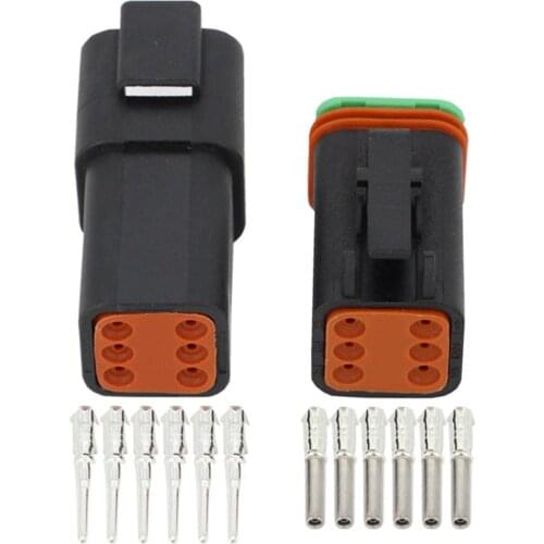 Black DT04-6P/DT06-6S Connectors 6 Pin Automobile waterproof wire electrical male female connector plug 22-16AWG