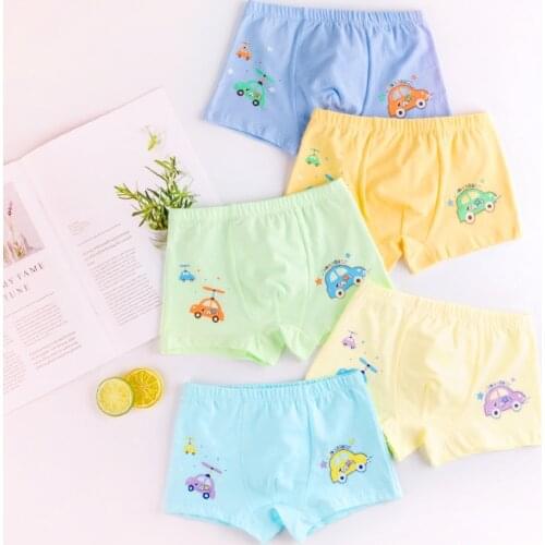 Children Panties for Boys Boxer Underwear Soft Cartoon Car Boxer Briefs Kids Cotton Underpants Comfortable