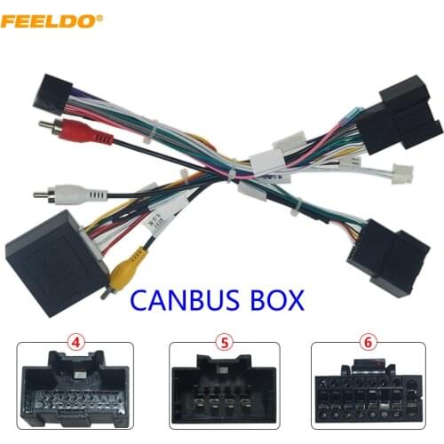 FEELDO Car Audio CD/DVD 16PIN Android Power Cable Adapter With Canbus Box For Buick GL6 Excelle GX Wiring Harness #HQ6557