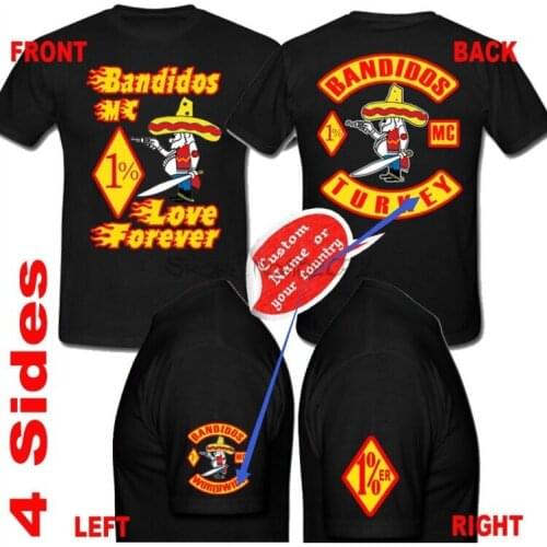 Bandidos MC love forever t shirt 100% cotton men t-shirt men summer tee-shirt male brand t shirts man t-shirt euro size 4XL 5XL