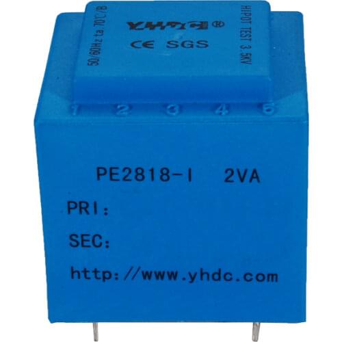 YHDC PE2818-I Power 2VA 110V/6V Encapsulated transformer for PCB Mounted isolation transformer