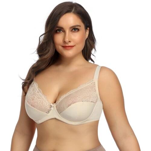 New Ultra-Thin Large Size Bra Sexy Womens Underwear Full Cup Lace Bra White Beige Black Bra