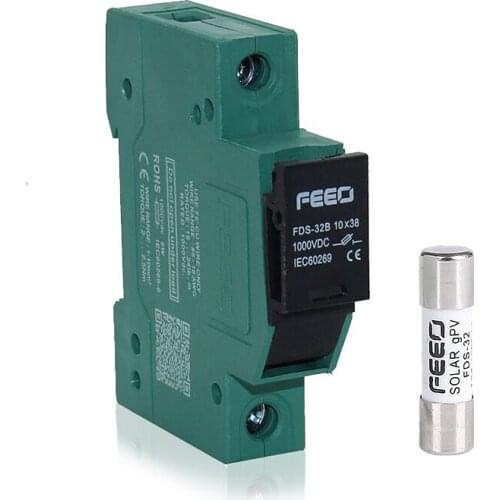 DC Fuse Solar PV 10x38 1000V 15 32A 1000Vdc Din Rail Electronic Solar Fuse Holder Without Light With Fuse TUV Certificate