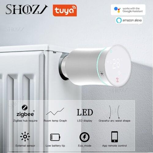 Tuya Wifi Control TRV Radiator Actuator Smart Thermostatic Radiator Valve Controller Voice Remote Controlled Alexa ZigBee3.0 S