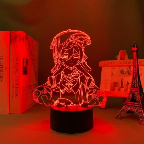3d Led Light Yanfei Genshin Impact for Kids Bedroom Decor Child Birthday Gift Home Decoration Genshin Impact Led Lamp Bedside