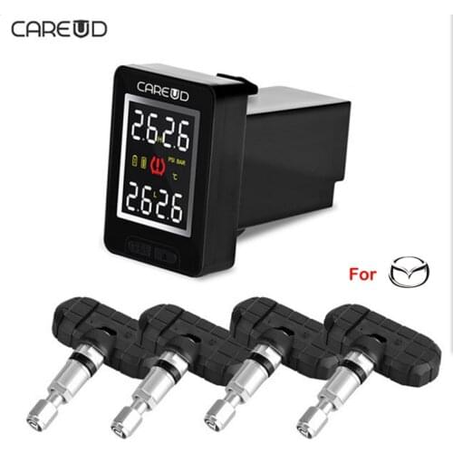 TPMS for Mazda Tire Pressure Monitor 4PCS Internal Sensors Car Security System Smoke-type Installation Tire Pressure Indicator
