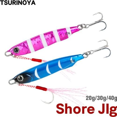 TSURINOYA 20g 30g 40g Shore Jig Metal Spoon Bait Long Casting Jigging Sea Fishing Lure Artificial Bait Peche Pesca Bass Leurre