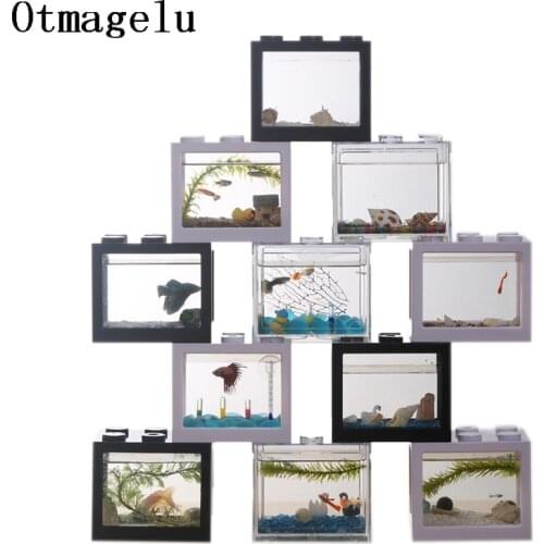 Creative Combinable Ecological Small Fish Tank Mini Aquarium Betta Fishbowl Ant Box Crawler Box DIY Aquarium Landscaping