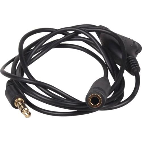 3.5mm M/F Stereo Earphone Audio Extension Cable 1M with Volume Control