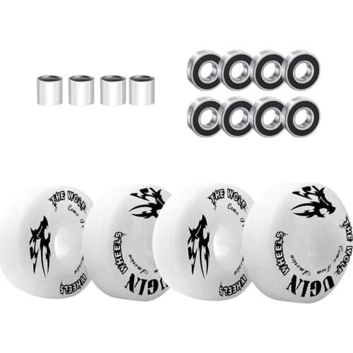 UGIN Skateboard Wheels 52mm with 8Pcs Skateboard Bearings and Spacers Cruiser Wheels,Skateboard Wheels and Bearings Kit