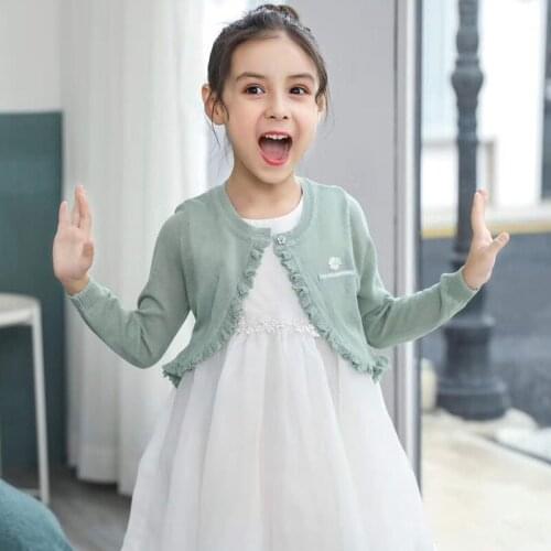 Girl Knitting Embroidery Coat 100%Cotton Baby Coat Girl Bow Lace Princess Baby Newborn Wedding Birthday Party Girls Outerwear