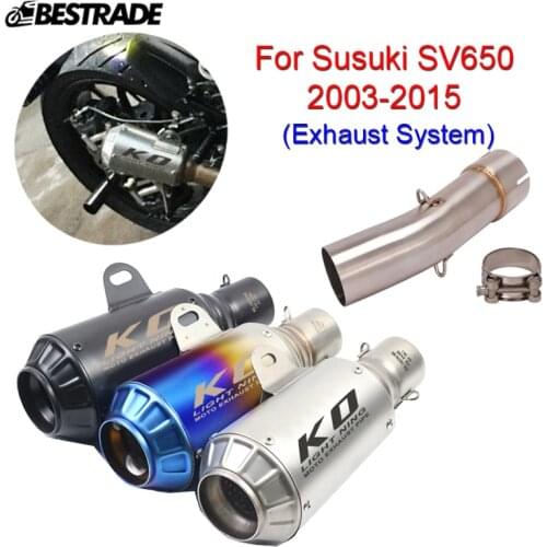 Exhaust System For Suzuki SV650 2003-2015 Mid Link Connect Tube Slip On 51mm Muffler Pipe Removable DB Killer Stainless Steel