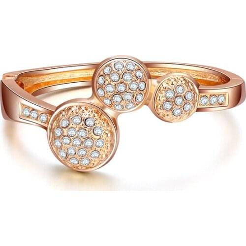 ORNAPEADIA Jewelry Crystal Geometry Exquisite Bangle Korean Exaggerated Jewelry Gold Decorative Bracelet Lady Bangles