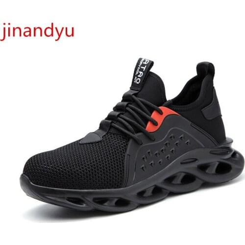 Safety Shoes for Men Steel Toe Shoe Construction Industrial Shoes Work Sneakers Breathable Non-skid Anti-puncture Security Shoes