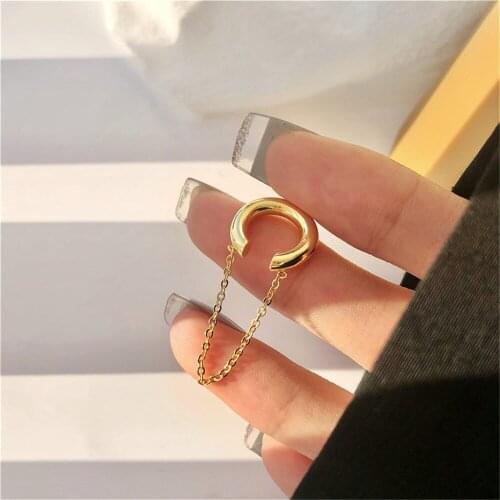 Contracted Fashion And Personality C Shape Chain Tassel Ear Bones Female Contracted Temperament Punk Style Geometric Ear Clip