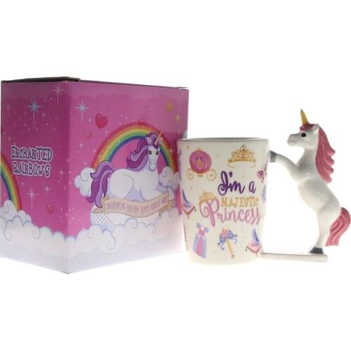 1Piece Magical Pink Unicorn Mug I am The Majestic Princess Mug Ceramic Coffee Mug Tea Mug Cup Princess Unusual Gift Ideas