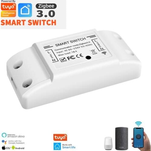 16A Universal Relay Switch Zigbee On / Off Switch for Light and Fan Compatible with Google Home Alexa Support Countdown Control