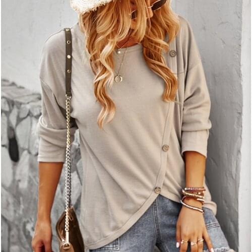 2021 New Autumn Womans Hoodies Oversize Female Loose Cotton Solid Loosee Warm Button Women Sweatshirts Lady Fashion Clothes