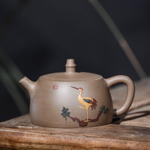 230ml Yixing Zisha teapot wholesale famous handmade color mud painted teapot Kung Fu tea Authentic gift
