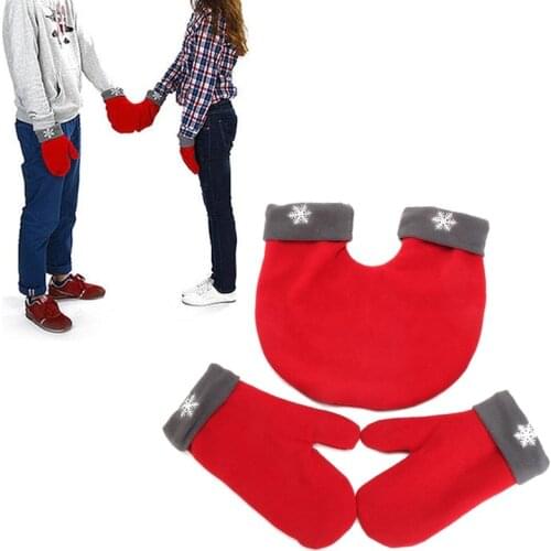 3pcs/set Couple Gloves Polar Fleece Lovers Winter Thicken Warm Glove 3 Color Sweethearts Christmas Gift Romantic Couples Mittens