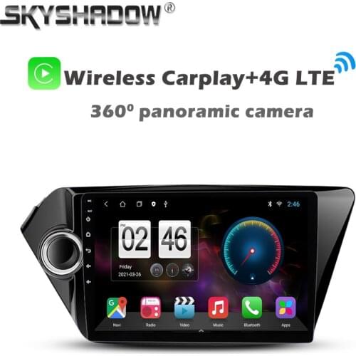 360 Panoramic Camera Carplay 6GB+128GB Android 10.0 Car DVD Player GPS WIFI Bluetooth RDS Radio For KIA K2 RIO 3 2011-2014 2015