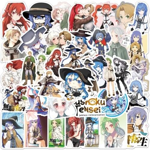50Pcs Anime jobless reincarnation Stickers Toys for Animal Cute Decals to Laptop Phone Suitcase Guitar Fridge Sticker Pegatinas