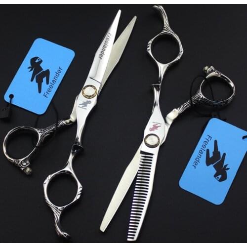 "6.0 Inch Imported C5-60 Hairdressing Scissors Fashion Modeling Scissors Thinning Bearing Shears Durable Stainless Steel Type"