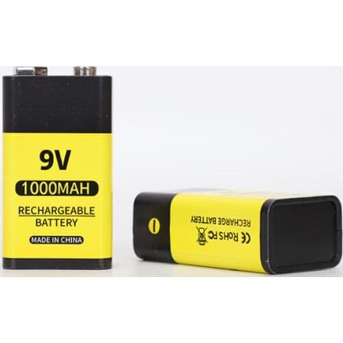 1PCS 9V 6F22 USB rechargeable battery lithium 6f22 9V li-ion batteries for multimeter Smoke alarm etc batteries