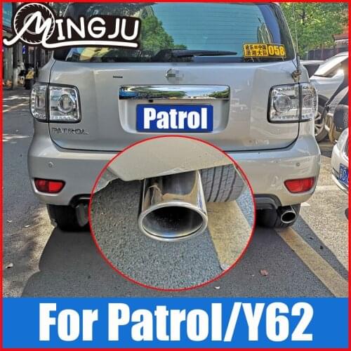Car Accessories Rear Tail pipes Trims Tail Pipes Decorative Stickers Muffler Exhaust Throat For Nissan Patrol Y62