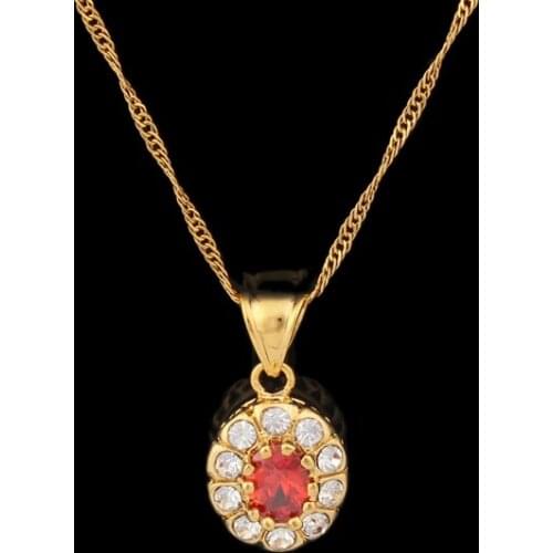 Chain Necklaces & Pendants Gold color Fashion Brand Crystal Party/Wedding pendant necklace Jewelry For Women