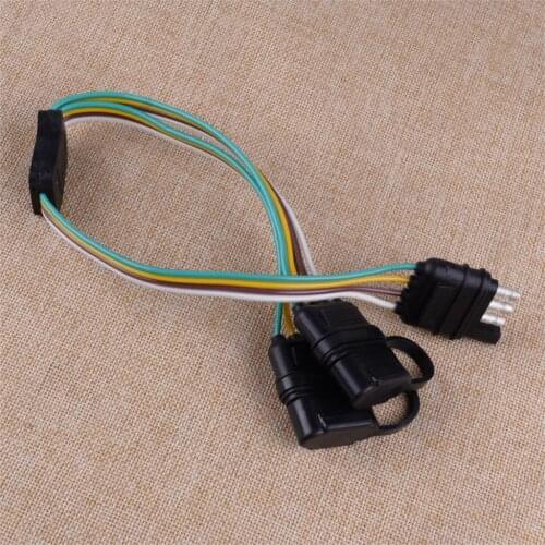 CITALL Truck Trailer LED Tailgate Light Bar 1 Male & 2 Female 4 Pin Flat Y-Splitter Harness Adapter Plug Light Wiring