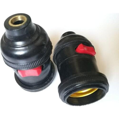 E27 Copper machine work lamp base chandelier head screw base Socket table lamp lampholder with switch 10pcs