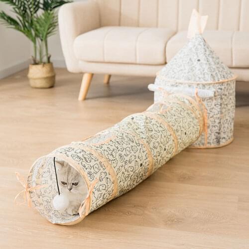 Pet Cat Toy Tunnel Channel Cat House Combination Room Interactive Funny Cat Play Toys Collapsible Pet Supplies Cat Bed