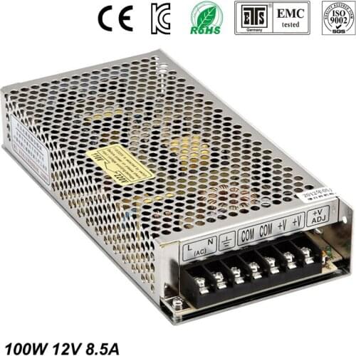 Single Output Switching LED Power Supply 12V 8.5A 100W AC100-240V to DC12V Led Driver Adapter For Led Strips Light CNC CCTV