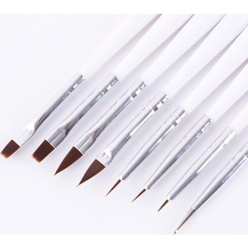 8Pcs/set Nail Art Brush UV Gel Brush Liner Painting Pen Zebra Pattern Handle UV Gel Builder Carving Pen Accessories Nail Tools