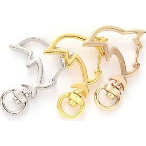 50pcs Shark hook buckle creative metal dolphin keychain keychain Lobster Clasp Jewelry Findings gift DIY Jewelry Accessories