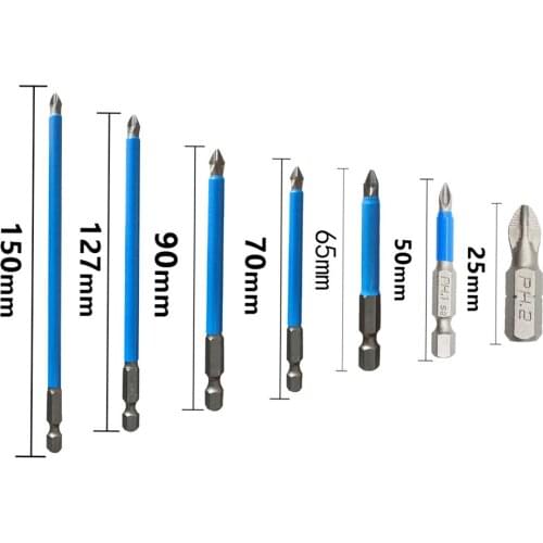 25mm-150mm PH2 Cross Bit Drill Head Screwdriver Bits Hand Tools Magnetic Electric Drill Non-Slip Screwdriver Bit