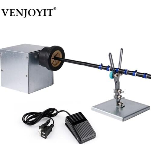 Portable Fishing Rod Repair Machine Winding Epoxy Glue Machine DIY Lure Rod Modified Building Machine 0-60RPM With Foot Switch