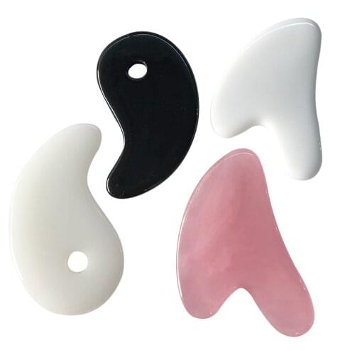 Beeswax/Jade Guasha Scraping Massage Scraper Face Massager Acupuncture Gua Sha Board Acupoint Face Eye Care SPA Massage Tool