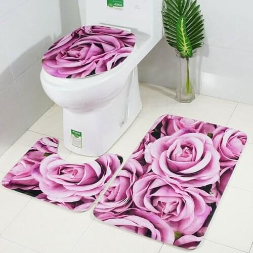 Zeegle Microfiber Bath Mat Set 3pcs/set Carpet Bathroom Non-slip Floor Mats Toilet Rugs Absorbent Bathroom Mats Bath Rugs Set