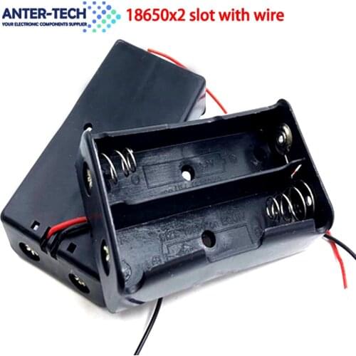 New 18650 Power Bank Cases 2X18650 Battery Holder Storage Box Case 2 Slot Batteries Container With Wire Lead Pin battery box