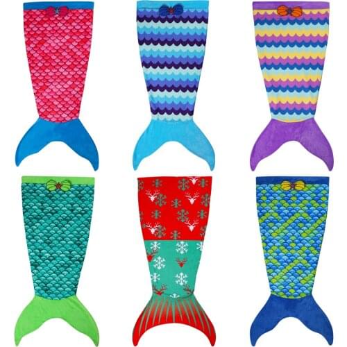 New Girls Kids Mermaid Tail Blanket Children Winter Warm Mermaid Sleeping Bag Blankets Dress for Christmas Purim Deken E40793CH