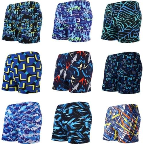 Summer Adult Swimming Trunks Men Swim Trunks Male Printing Boxer Swim Shorts Beach Surf Swimsuit Elastic Bathing Suit Swimwear