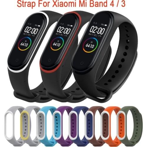 For Xiaomi Mi Band 4 Strap Silicone Wrist Strap For Xiaomi Mi Band 4 Accessories Bracelet Miband 4 Replacement Dual Color Straps
