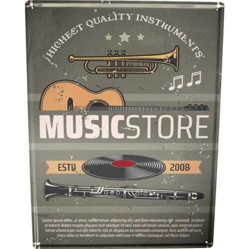 SINCE 2004 tin Plate bar Party Music Store Guitar Record