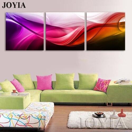 Modern Abstract Painting Canvas Colorful Wave Wind Print Wall Pictures For Living Room Wall Decor Posters 3 Piece No Frame