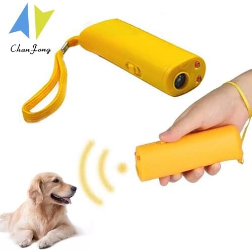 Pet Dog Repeller Anti Barking Stop Bark Training Device Trainer LED Ultrasonic 3 in 1 High Quality Ultrasonic Dog Trainer