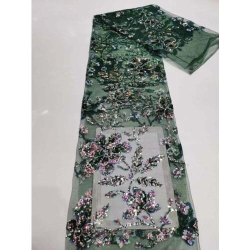 High-quality Sequential FabricsAfrican Gauze Mesh Lace Fabric Sequined Lace Fabric New Product Nigeria Mesh Lace Fabric FJ4460
