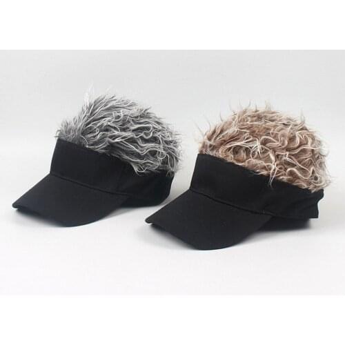 Unisex Funny Wig Cap Fake Hair Sun Protection Casual Golf Caps Outdoor Wig Baseball Parent-child Street Trend Outdoor Cap #P2