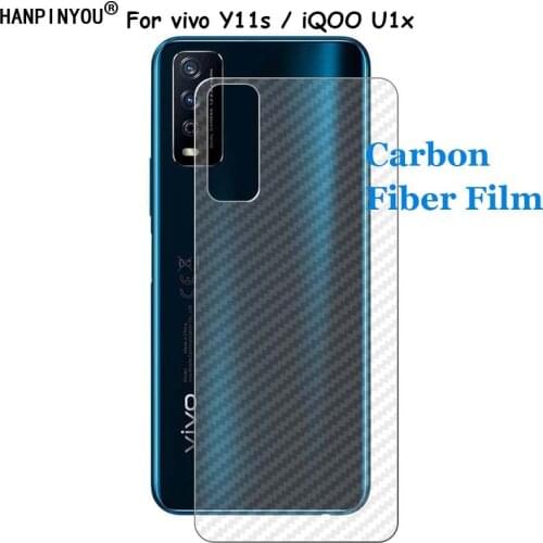 For vivo Y11s / iQOO U1x 6.51" 3D Transparent Carbon Fiber Rear Back Film Stiker Screen Protector (Not Tempered Glass)